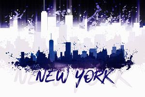 Graphic Art NYC Skyline Splashes II | lila  