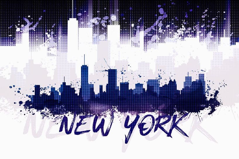 Graphic Art NYC Skyline Splashes II | lila   par Melanie Viola