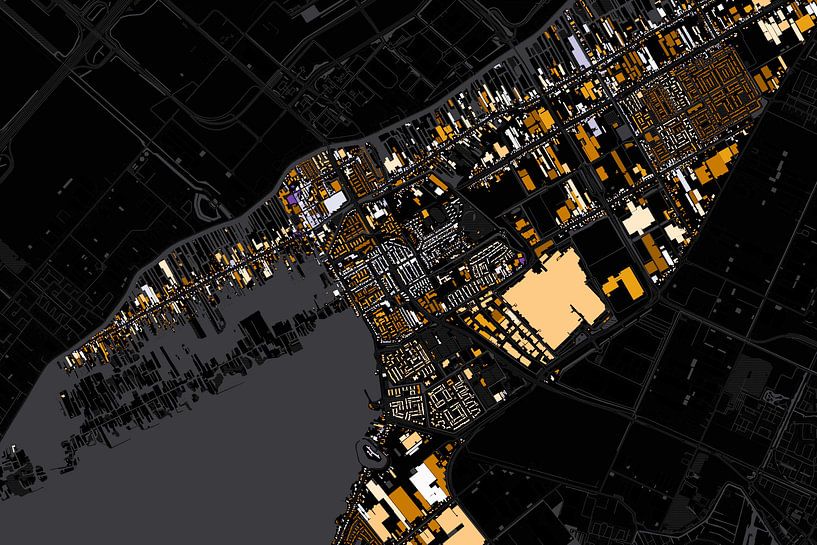 Kaart van Aalsmeer abstract van Maps Are Art