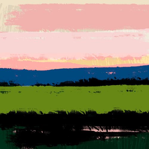 Kleurrijk Minimalisme: Modern Abstract Landschap