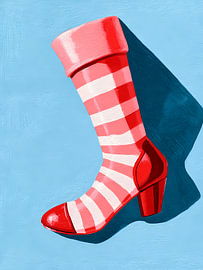 Pink Striped Holiday Boot by Mosaic Dialogue