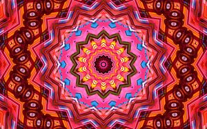 Rosette in Rot und Rosa
