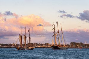 Segelschiffe auf der Ostsee während der Hanse Sail in Rostock