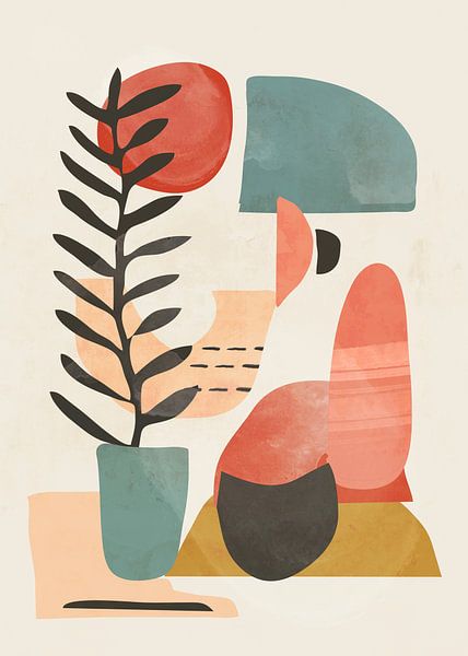 Geometric Shapes And A Stylized Plant, by ThingDesign 