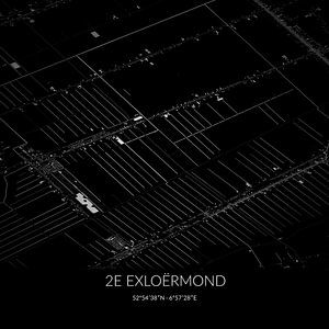 Schwarz-weiße Karte von 2. Exloërmond, Drenthe. von Rezona