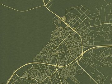 Kaart van Harderwijk in Groen Goud van Map Art Studio