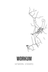 Workum (Fryslan) | Karte | Schwarz und Weiß von Rezona