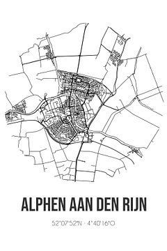 Alphen aan den Rijn (Zuid-Holland) | Landkaart | Zwart-wit van MijnStadsPoster