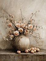 Stilleben mit Blumen in Pastellfarben