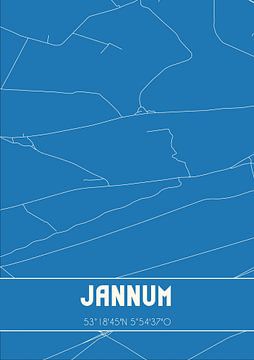 Blaupause | Karte | Jannum (Fryslan) von Rezona