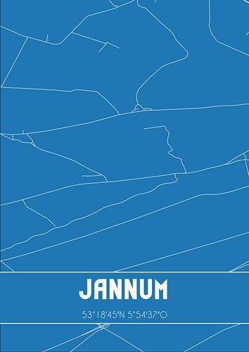 Blauwdruk | Landkaart | Jannum (Fryslan)
