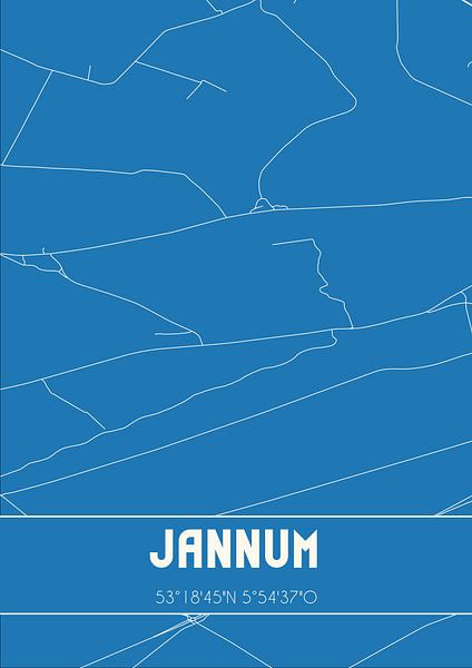 Blueprint | Map | Jannum (Fryslan) by Prints of Place