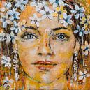 Spring woman flower painting by Anja Namink - Paintings thumbnail