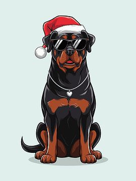 Kerst Rottweiler van Vicky Hanggara