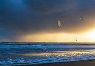 Kitesurfers at sunset by Anouschka Hendriks thumbnail