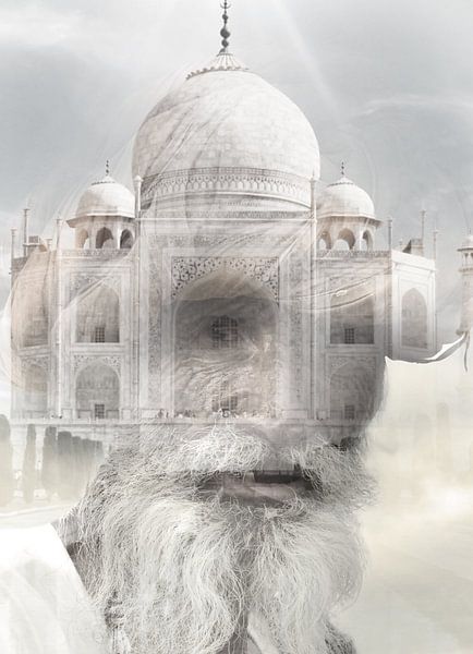 Taj mahal, sagesse Portrait double exposition par Dreamy Faces