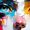 Visage abstrait : un visage d'enfant entre abstraction, coloration sans pâte et présence fugace sur AidasignArt