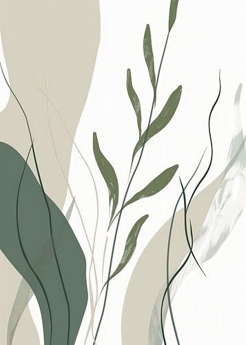 Green Abstract Leaves No 1