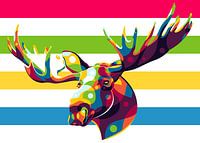 Wilde Eland in Pop Art stijl