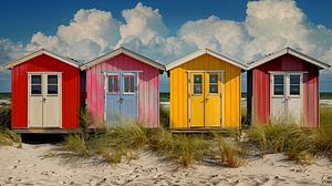 Maisons de plage aux couleurs gaies