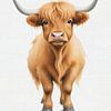 Schotse hooglander kalfje van Hilde Remerie Photography and digital art