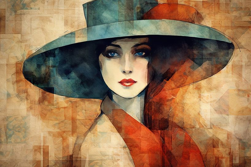 Portrait with Hat 87.16 by Eye catching paintings