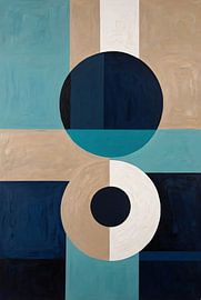 Minimalistische Malerei mit geometrischen Formen und Farben von Art & Soul Creations