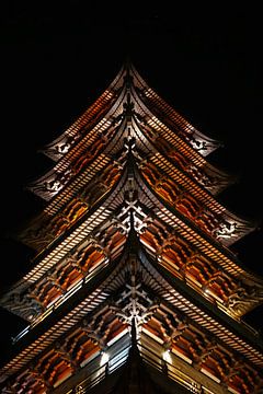 Temple in Wu Zhen, viewed at night by Piedro de Pascale