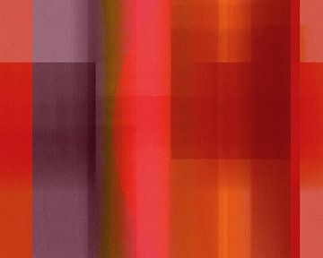 Abstract in neon-aardetinten. Rood, terra, groen, violet van Dina Dankers