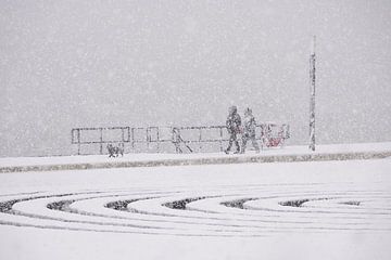 Nimègue, labyrinthe dans la neige