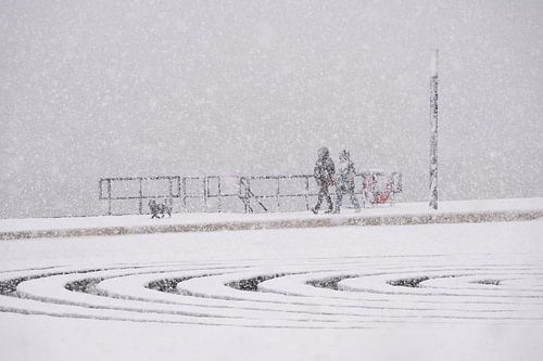 Nijmegen, labyrint in de sneeuw