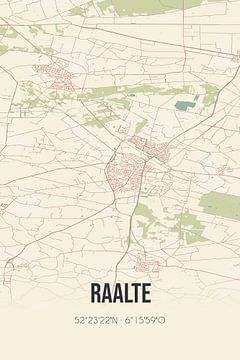 Vintage landkaart van Raalte (Overijssel) van MijnStadsPoster