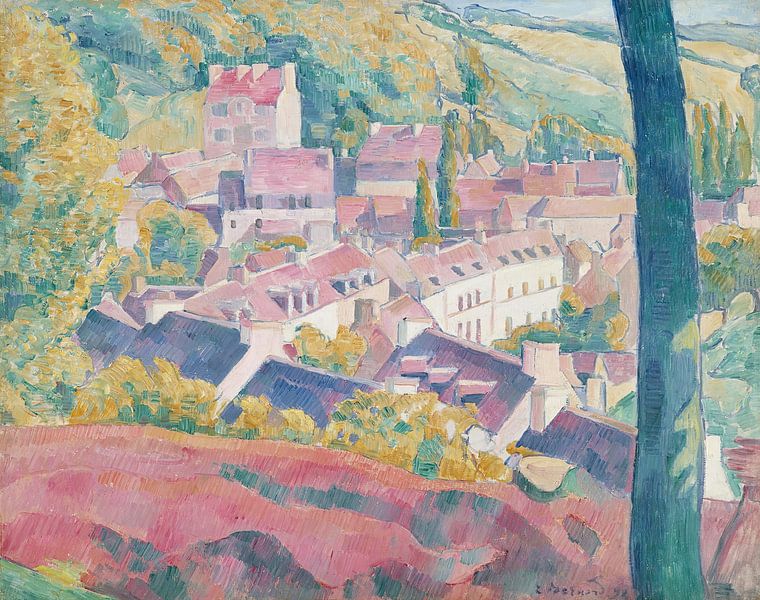 Emile Bernard - Pont-Aven gezien vanaf het Bois d'Amour (1892) van Peter Balan