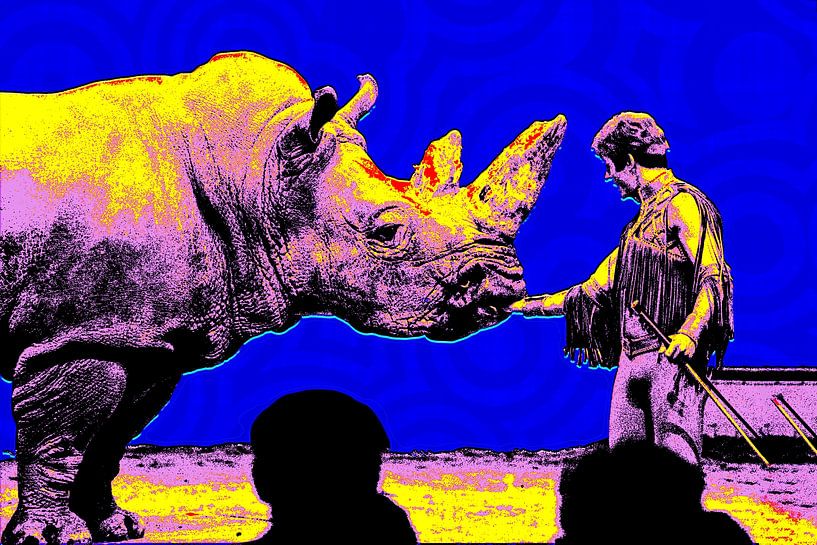 Zirkus: Dompteur mit Nashorn von L.A.B.