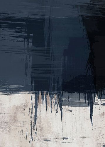 Oppervlakken 16 | Leigrijs, Indigo en neutraal | Abstract