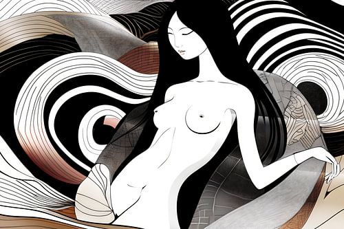 Japans portret kunst abstract