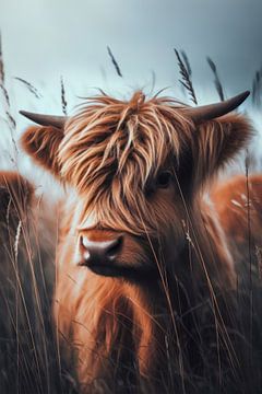 Scottish Highlander calf by Ellen Van Loon