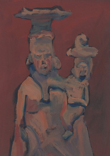 Moeder en kind III, olieverf
