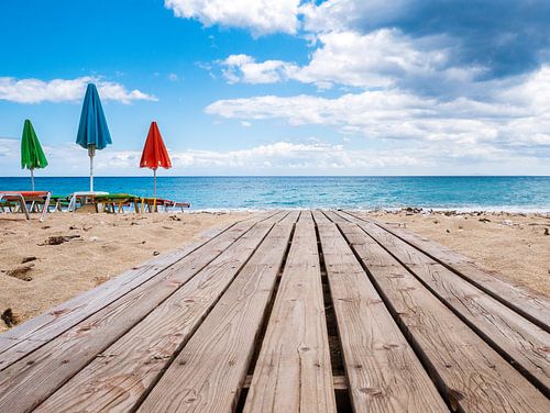 strandparasols in Griekenland