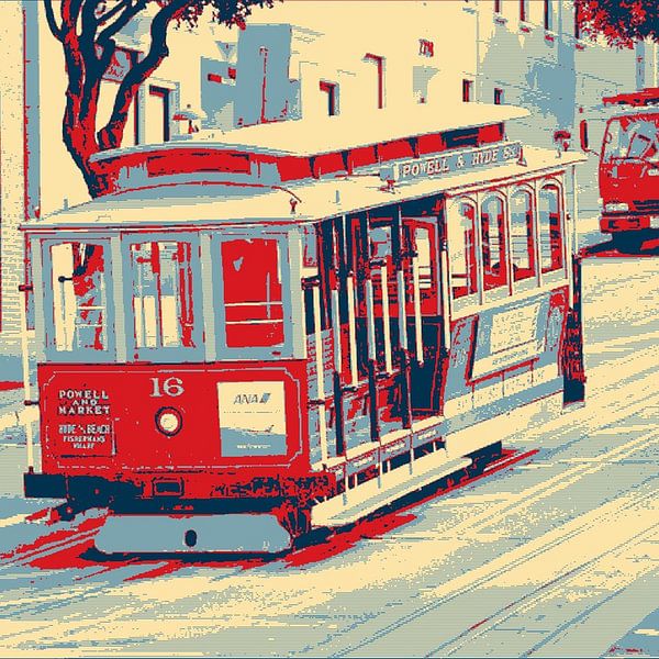 San Francisco, blue and red van Angelika Möthrath