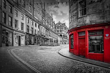 West Bow in Edinburgh - Colorkey von Melanie Viola