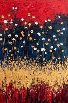 Abstracte bloemen met gouden details van Imperial Art House