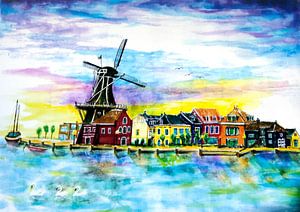 Spaarne, Haarlem full of color by Maria Lakenman