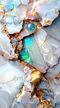 Opal, Perlmutt, Marmor und Gold – Triptychon B