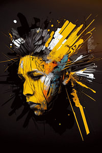 Porträt Gelb Splash Painting