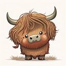 Staande Schotse Hooglander Cartoon van Harvey Hicks thumbnail