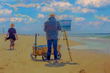 Het strand is elke dag anders....... van Frans Van der Kuil