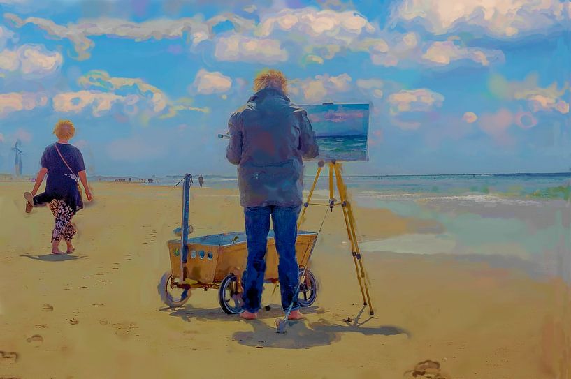 Het strand is elke dag anders....... van Frans Van der Kuil
