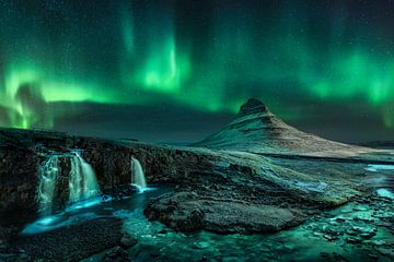 Aurora Borealis in IJsland. van Voss Fine Art Fotografie
