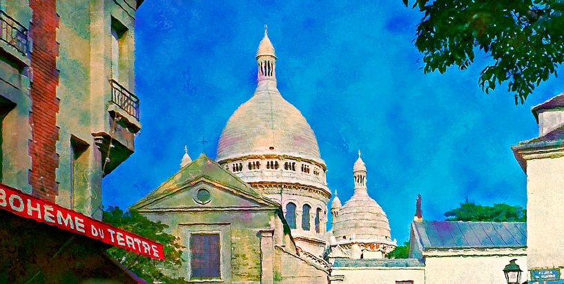 Montmartre en Sacre Coeur van Leopold Brix